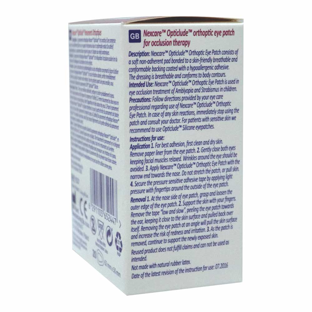 3M Nexcare, Junior Opticlude eye patch, Comfortable eye patch for amblyopia treatment