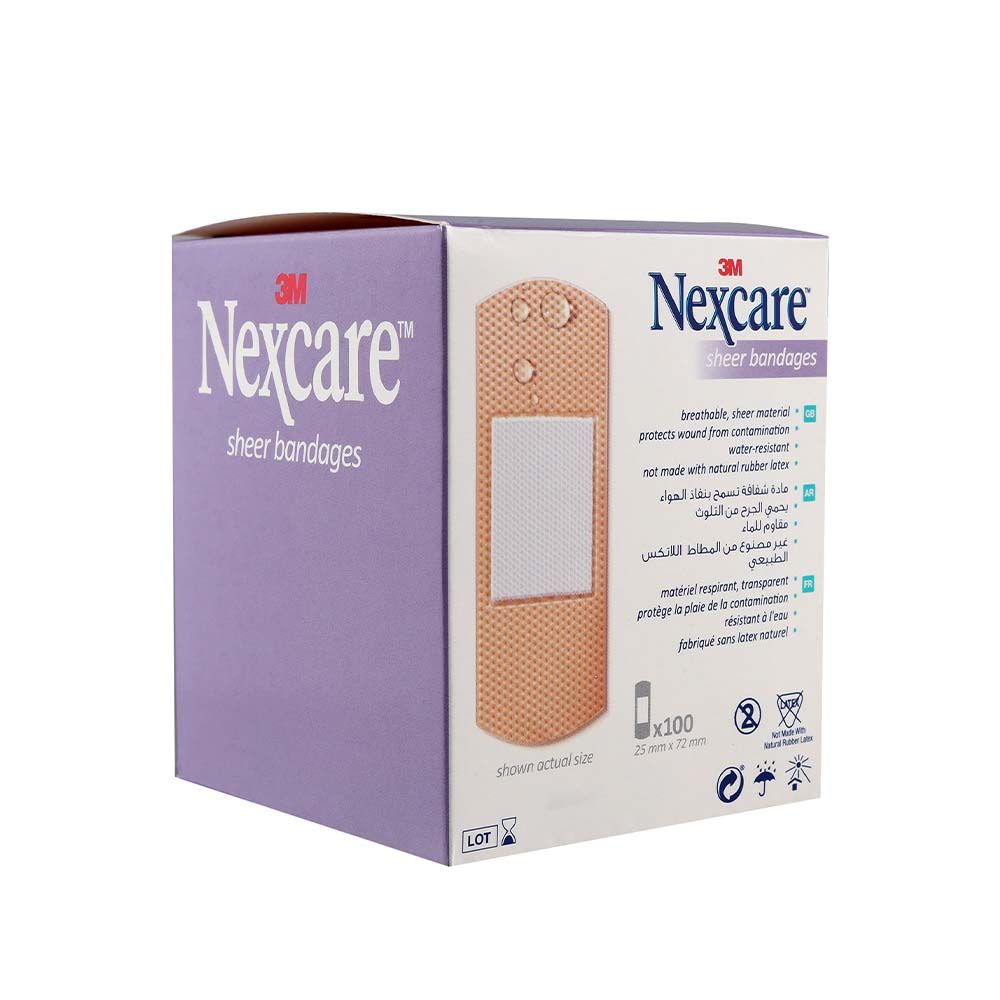 3M Nexcare Sheer Plastic Bandages 100's
