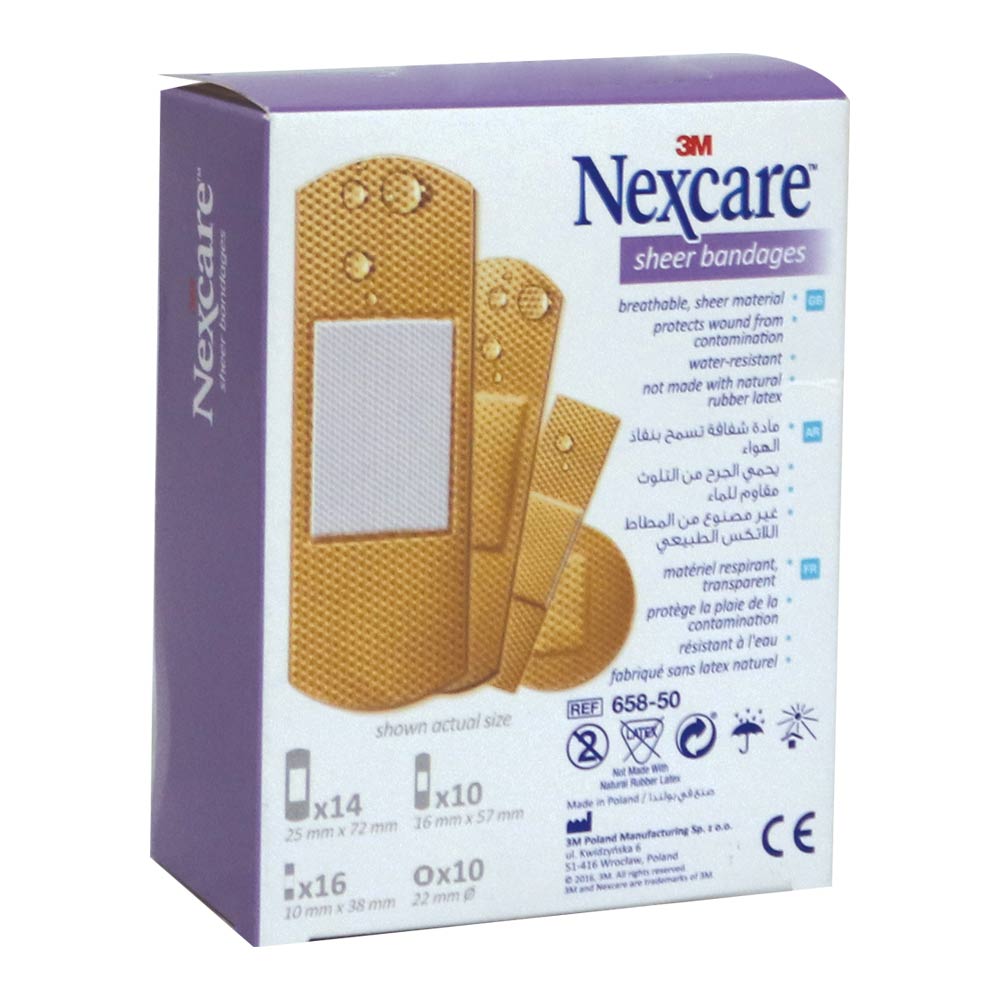 3M Nexcare Sheer Assorted Bandages 50's