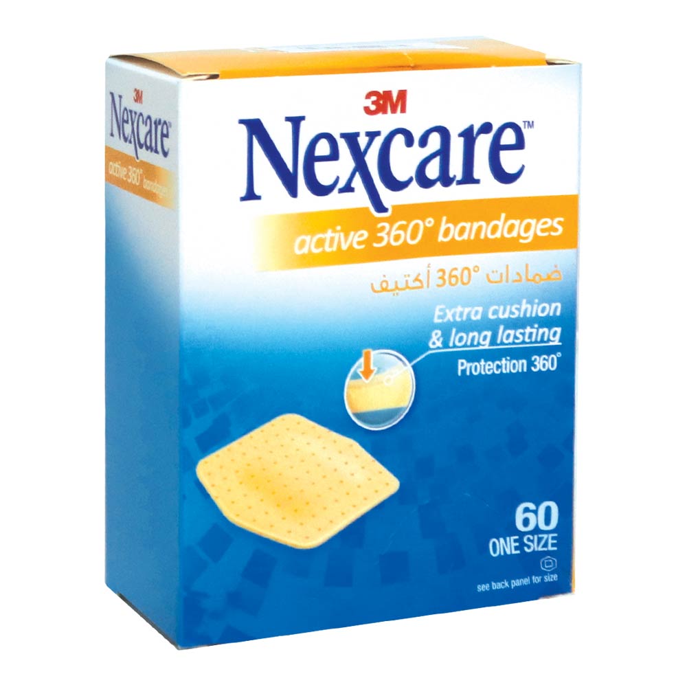 3M Nexcare, Active Bandages, Flexible adhesive bandages for active use, 60 pieces