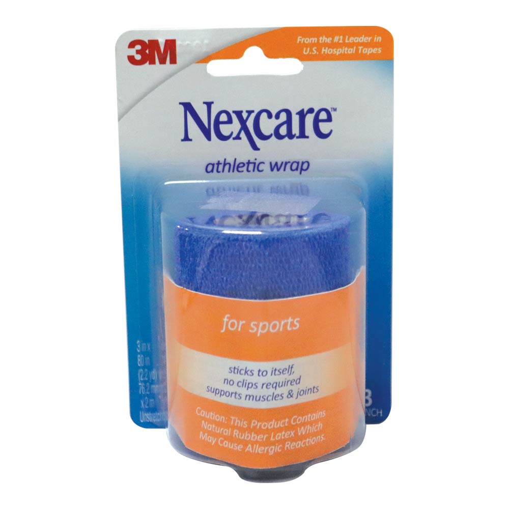 3M Nexcare, Athletic Wrap Blue, Elastic sports wrap for joint support, 3 inch x 2.2 yards