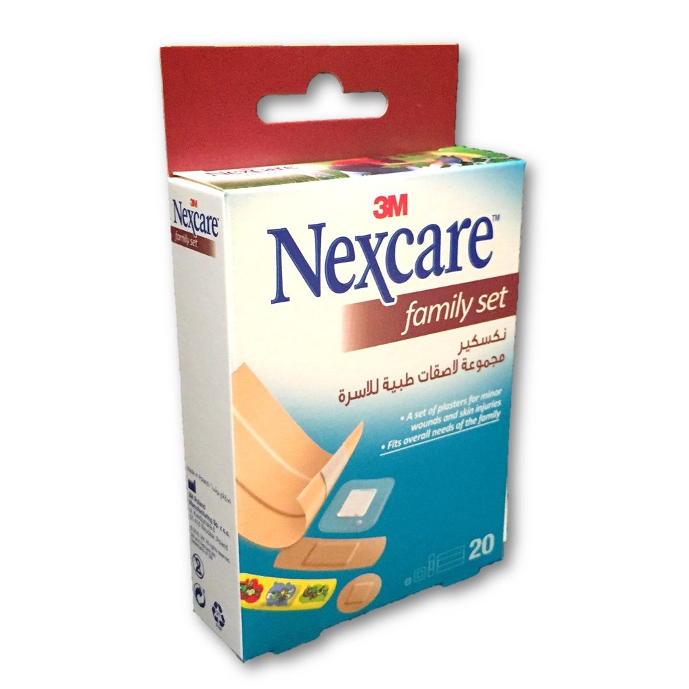 Nexcare, Family Set Bandages, Assorted adhesive bandages for minor wounds, 20 pcs