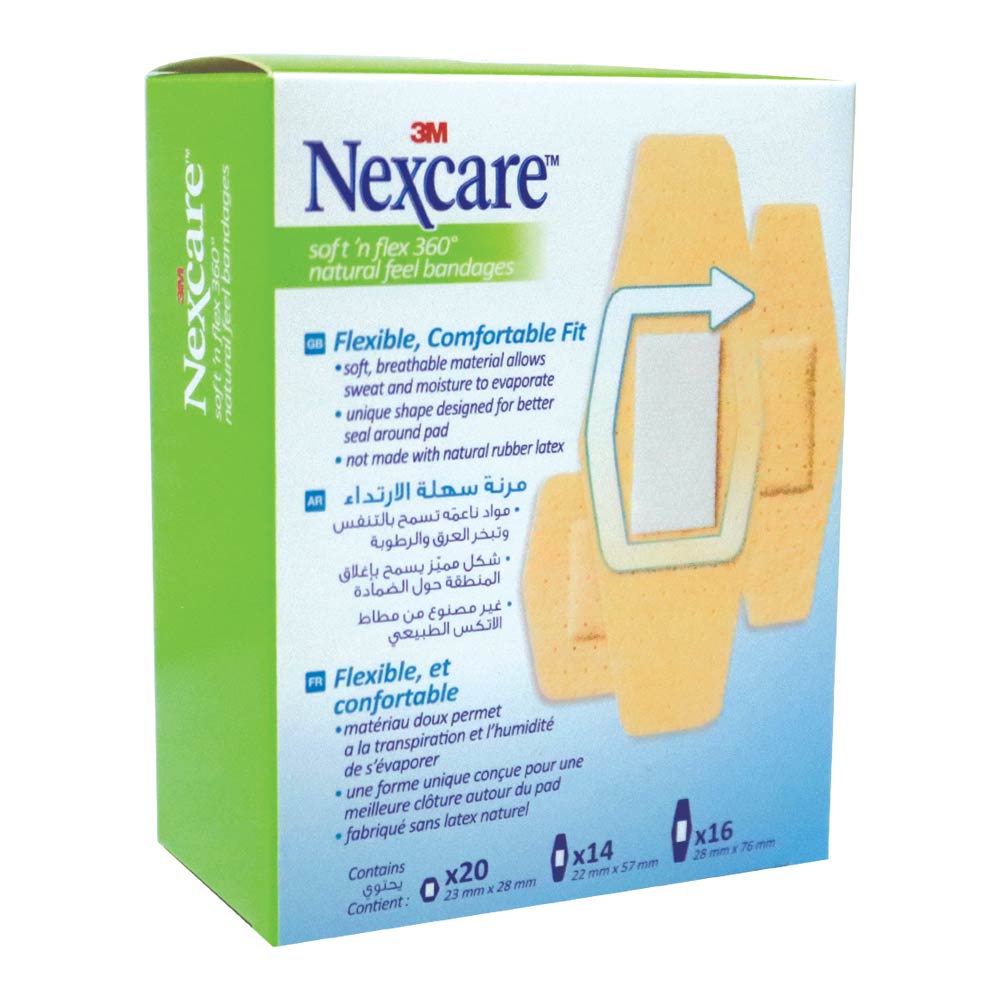 3M Nexcare, Soft and flex assorted bandages, Stretchable assorted bandages for flexible wound care