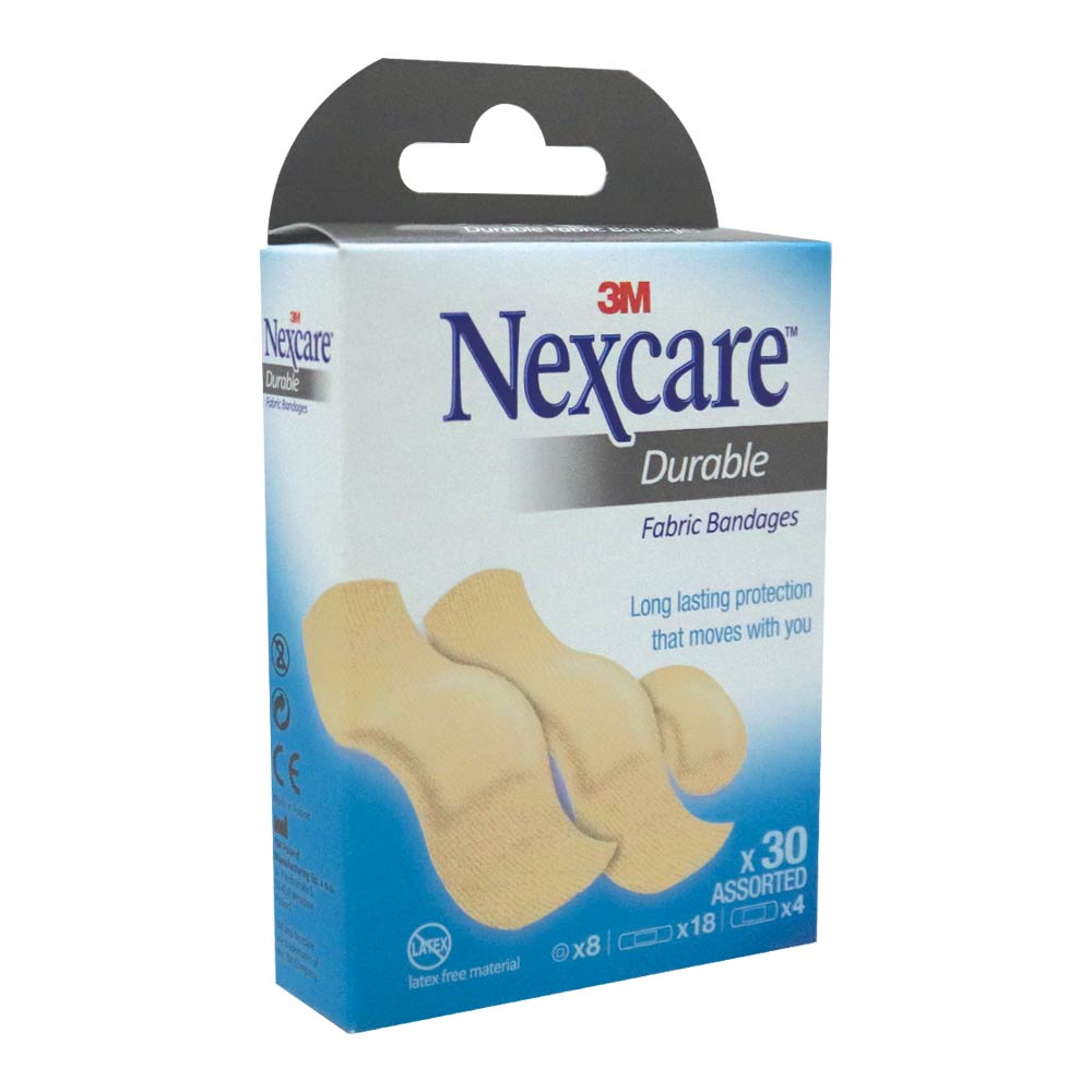 3M Nexcare Durable Fabric Bandage Assorted 30's