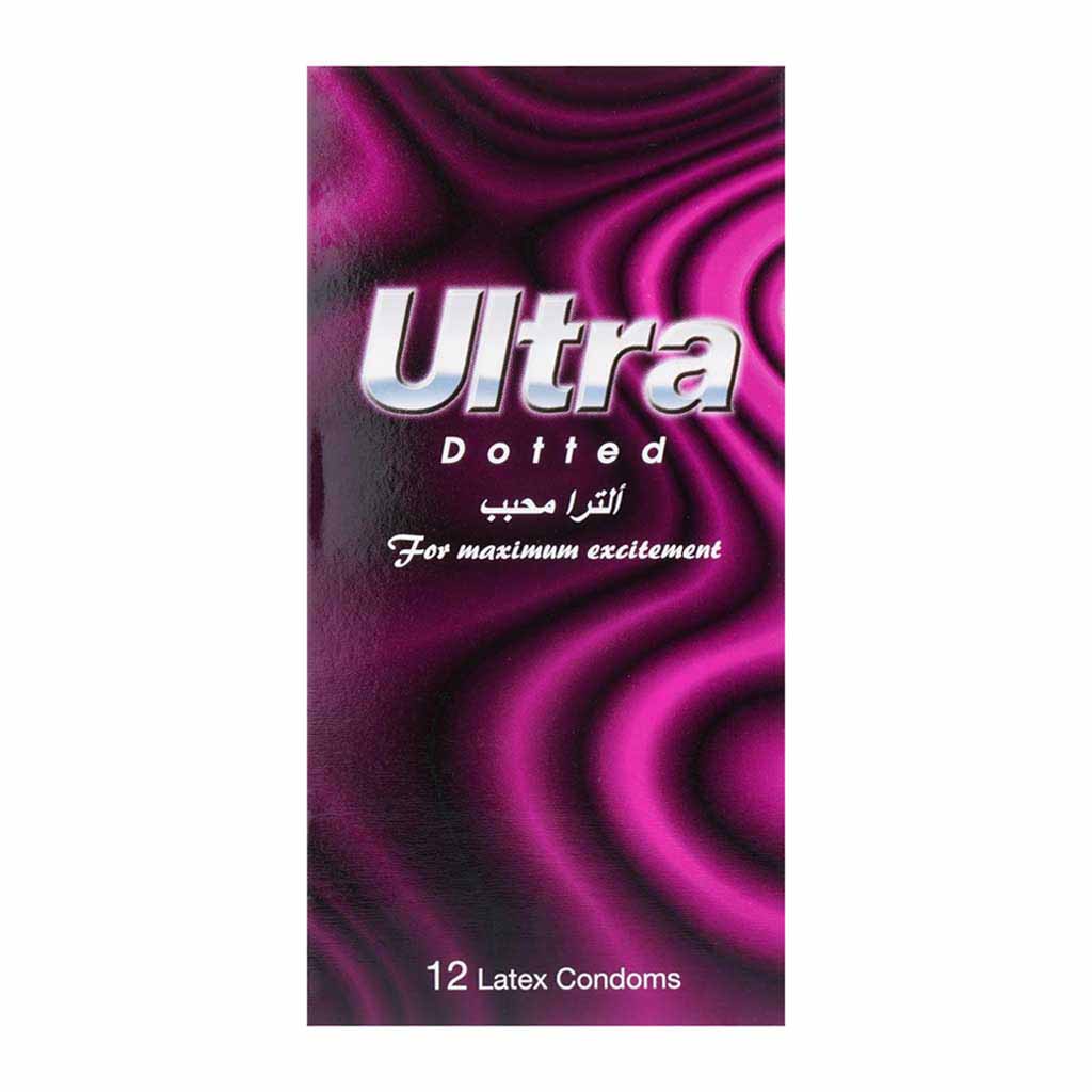 Ultra, Condom Dotted, Textured condoms for enhanced sensation, 12 pieces