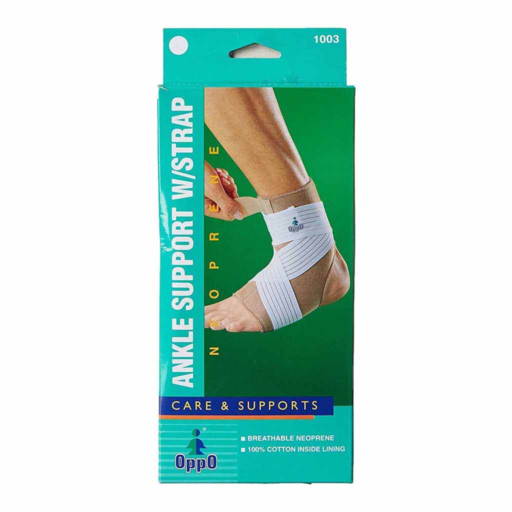 Oppo, Ankle Support Medium, Elastic ankle brace for joint stability, medium size