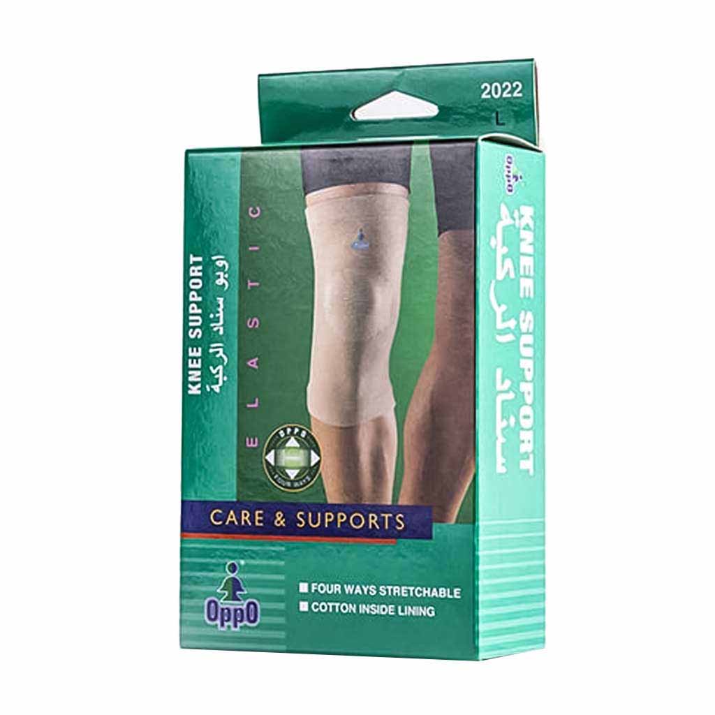 Oppo, 2022 Elasticated Knee Support Large, Large elastic knee support brace for joint compression