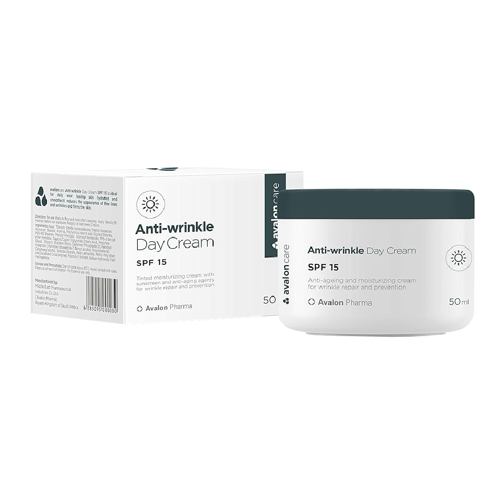 Avalon Care, Anti-Wrinkle Day Cream SPF 15, Hydrating day cream with sun protection, 50ml