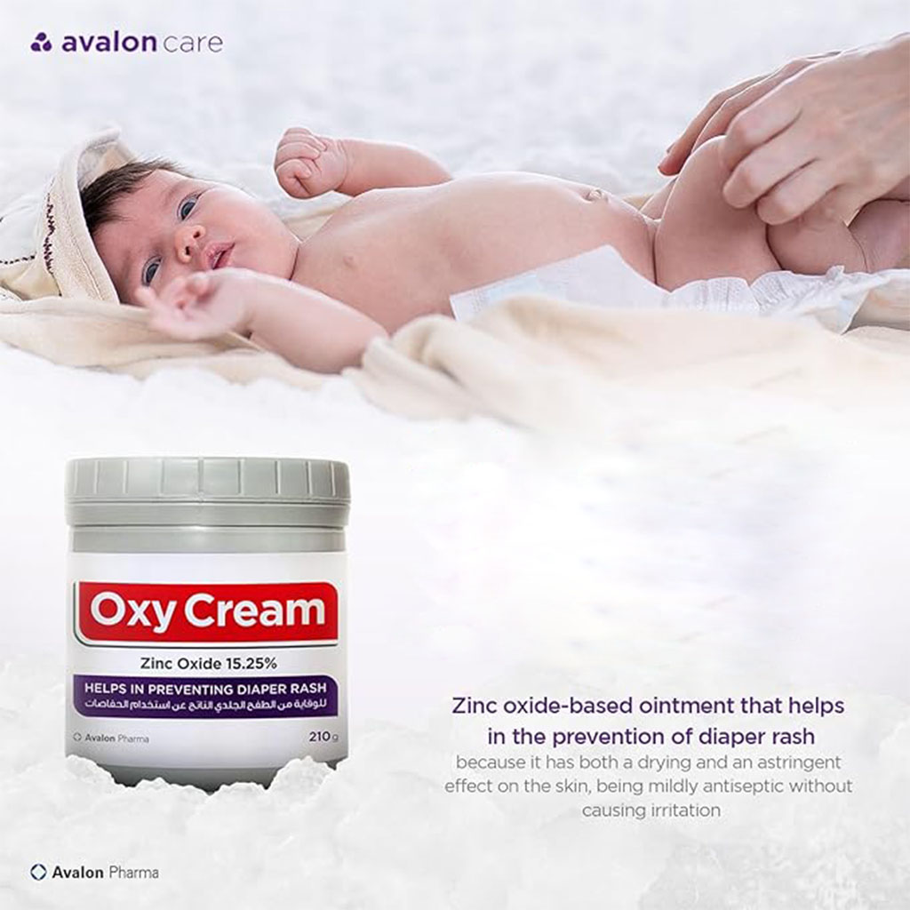 Avalon Care, Oxy Cream for Baby Diaper Rash, Soothing cream for diaper rash, 125g