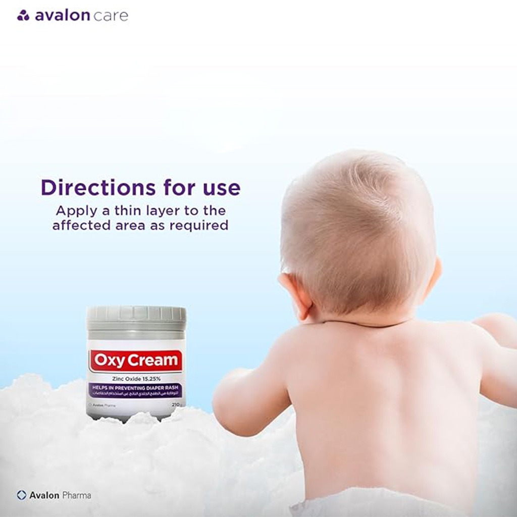 Avalon Care, Oxy Cream for Baby Diaper Rash, Soothing cream for diaper rash, 125g
