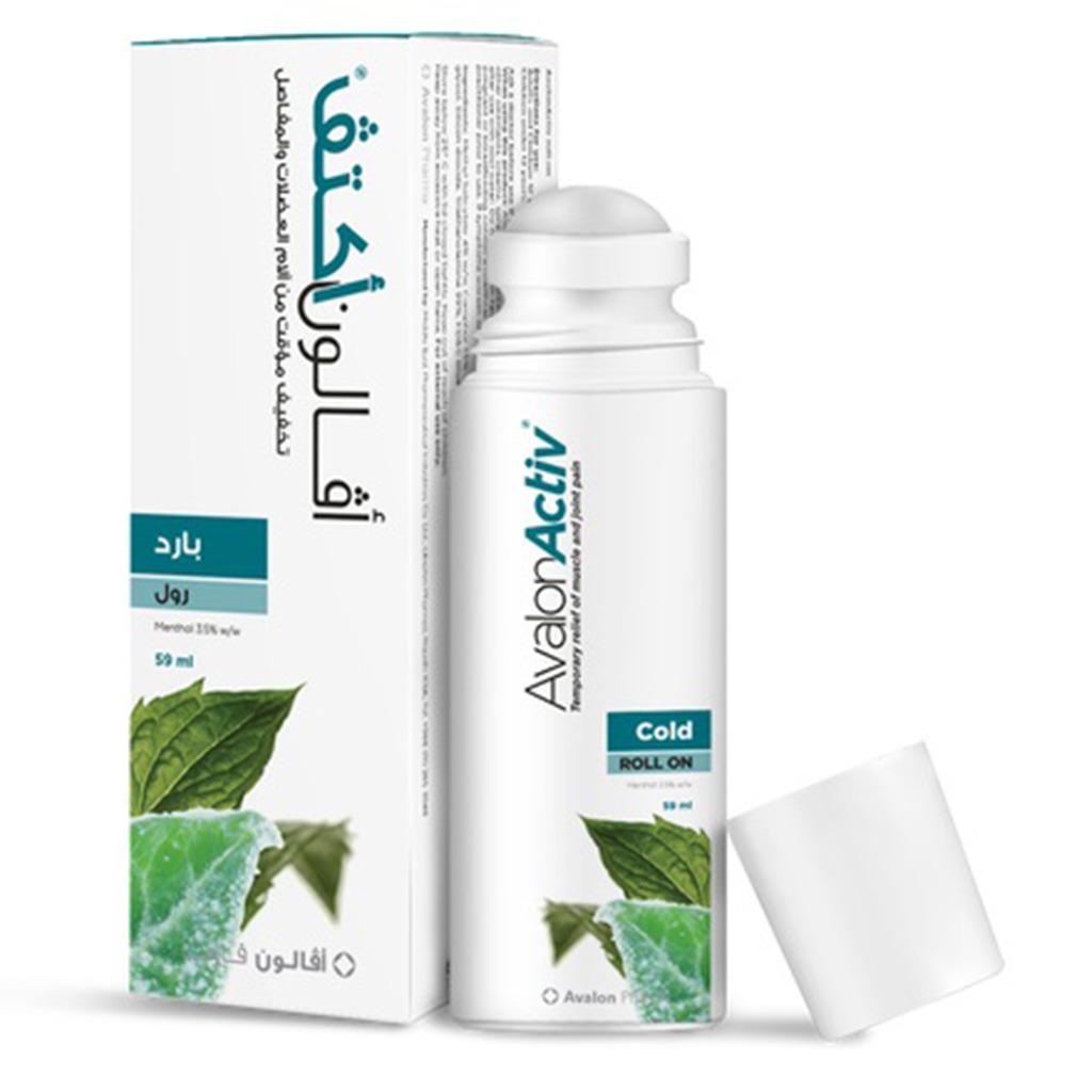 Avalon Activ, Cold Roll-On for Muscle & Joint Pain Relief, Fast-acting cooling pain relief roll-on, 59ml