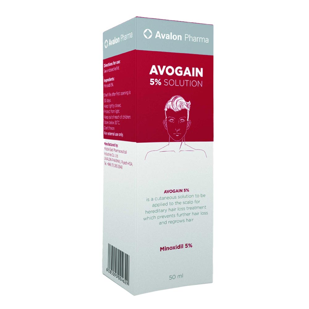 Avogain, 5% solution, Hair growth treatment solution for thinning hair, 50ml