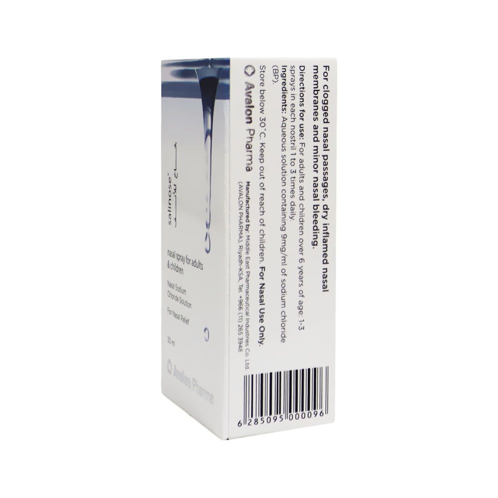 Avalon, Salinose Nasal Spray for Adults and Children, Soothing saline spray for nasal relief, 30ml