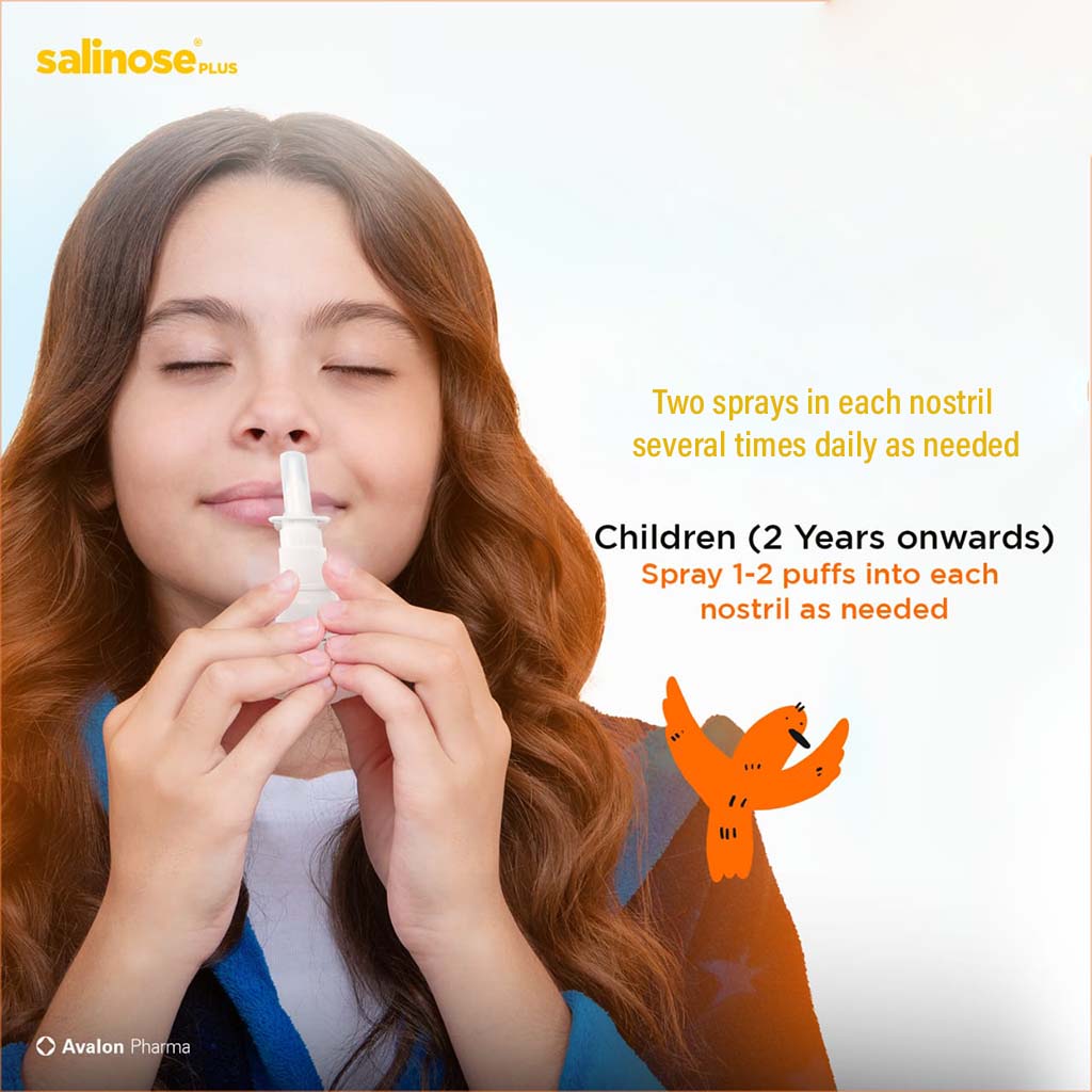 Salinose, Plus Nasal Spray, Nasal spray for sinus relief, size not specified