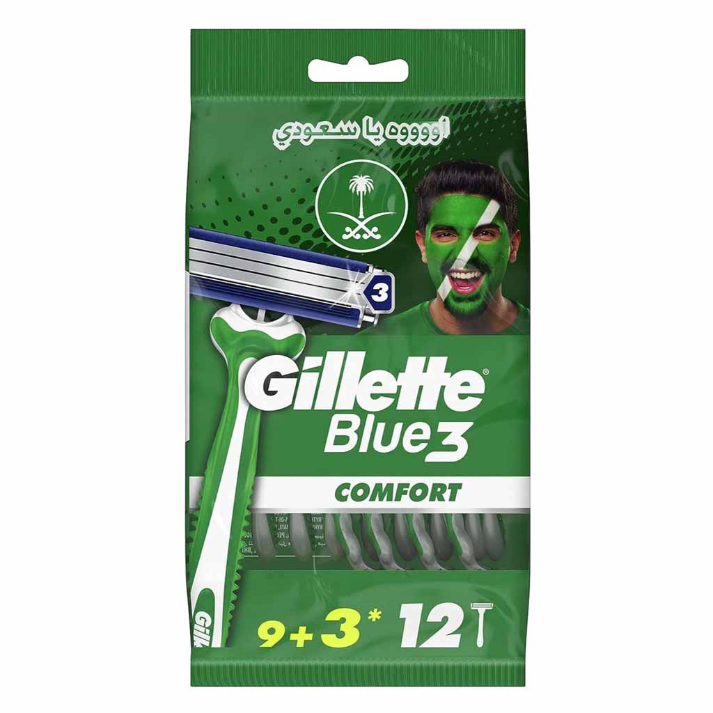Gillette Blue 3 Comfort Razors 9 Pieces + 3 Pieces