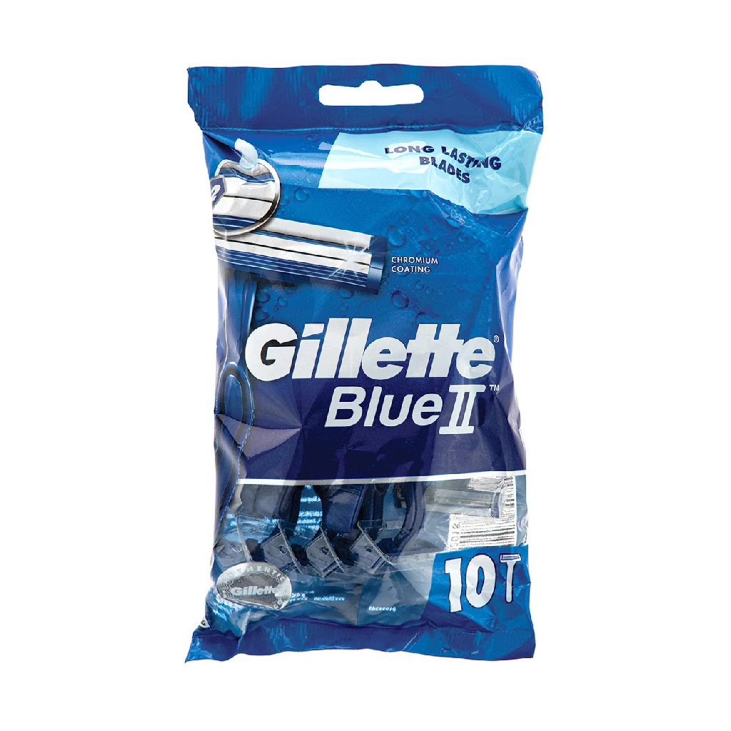 Gillette Blue II Fixed Head Disposable Razors - Pack of 10