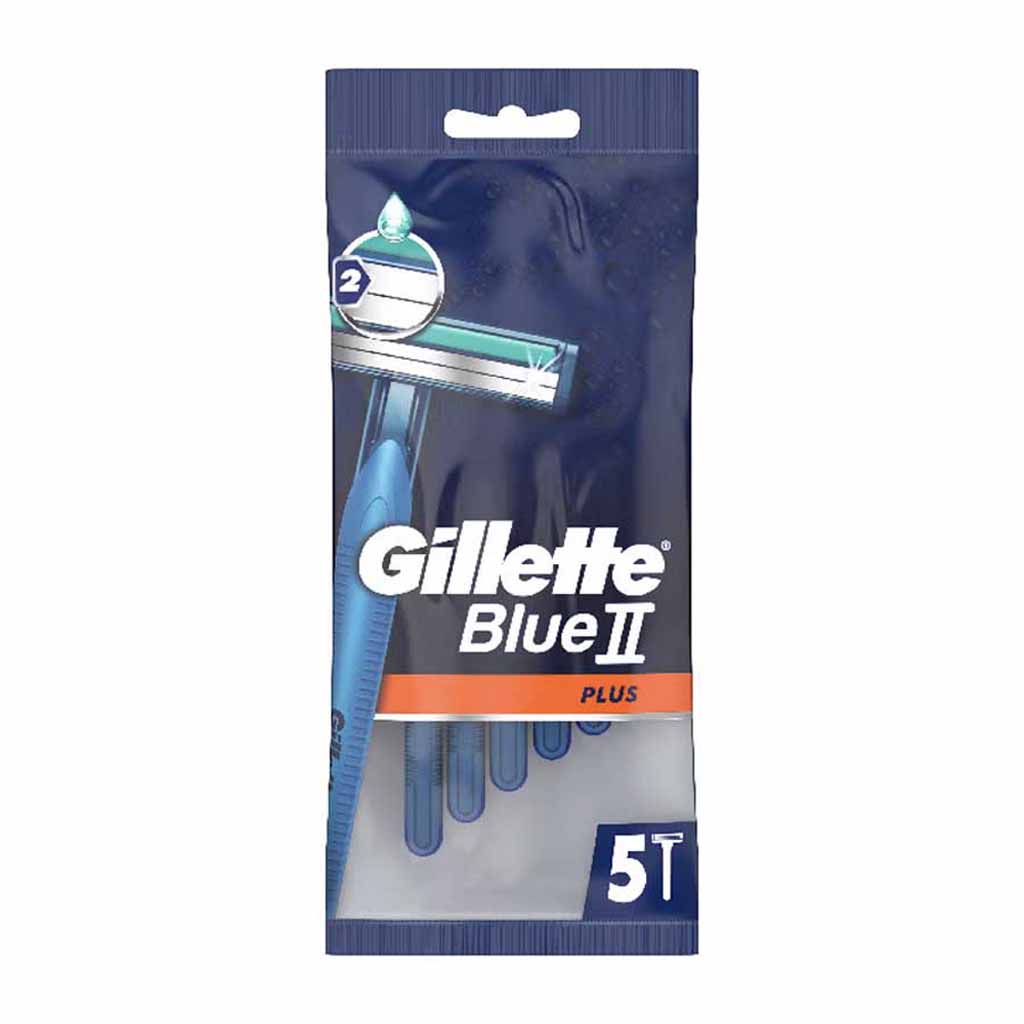 Gillette, Blue II Plus Disposable Razors, Comfortable Double Blade Disposable Razors, 5 razors