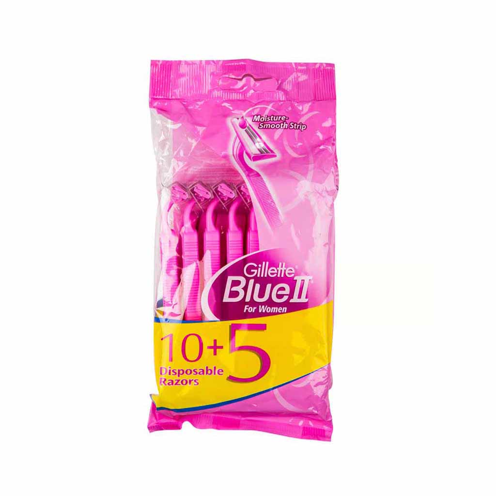 Gillette, Blue II Pink Disposable Women Razors, Gentle disposable razors designed for women, 10 count
