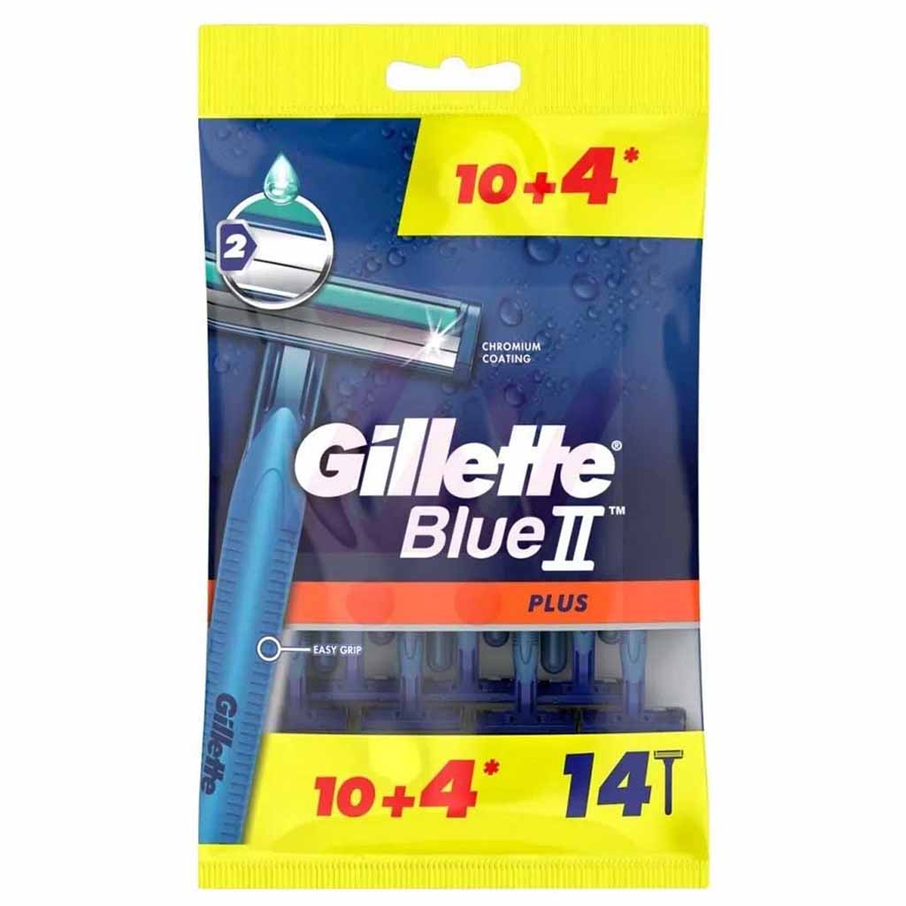 Gillette, Blue II Plus Ultra Grip Disposable Razors, Comfortable disposable razors with ultra grip, 10 count
