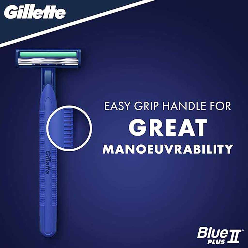 Gillette, Blue II Plus Ultra Grip Disposable Razors, Comfortable disposable razors with ultra grip, 15 pcs