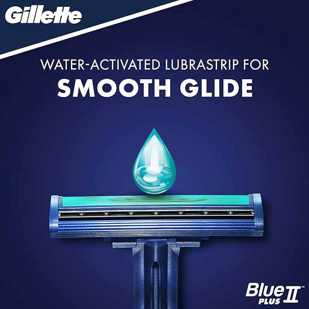 Gillette, Blue II Plus Ultra Grip Disposable Razors, Comfortable disposable razors with ultra grip, 15 pcs