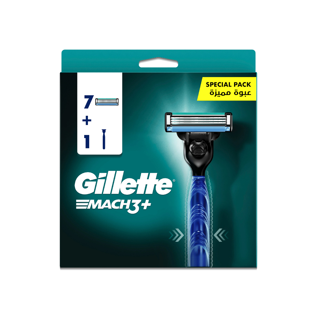 Gillette Mach3 Razor for Men - 7 Blades - Made of Steel for Precise Cutting and Up to 15 Shaves per Blade