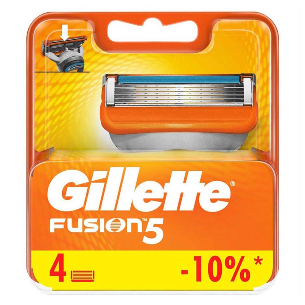 Gillette Fusion 5 Manual Razor Blade Refill For Smooth Long Lasting Shave, Pack of 4's
