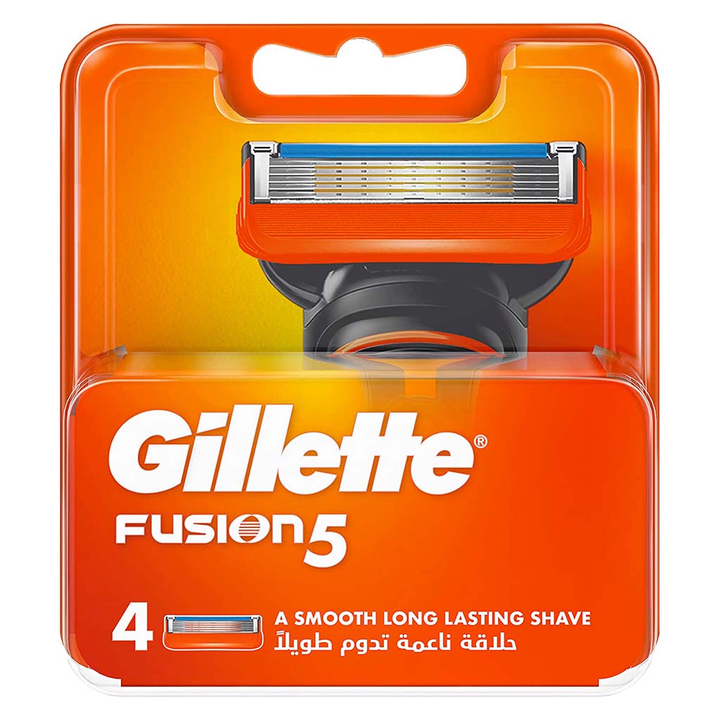 Gillette Fusion 5 Manual Razor Blade Refill For Smooth Long Lasting Shave, Pack of 4's