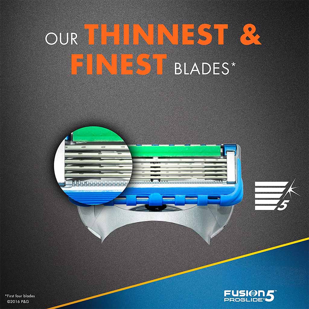 Gillette Fusion, 5 ProGlide Men's Manual Razor Blades Refills, Precision blades for smooth shaving