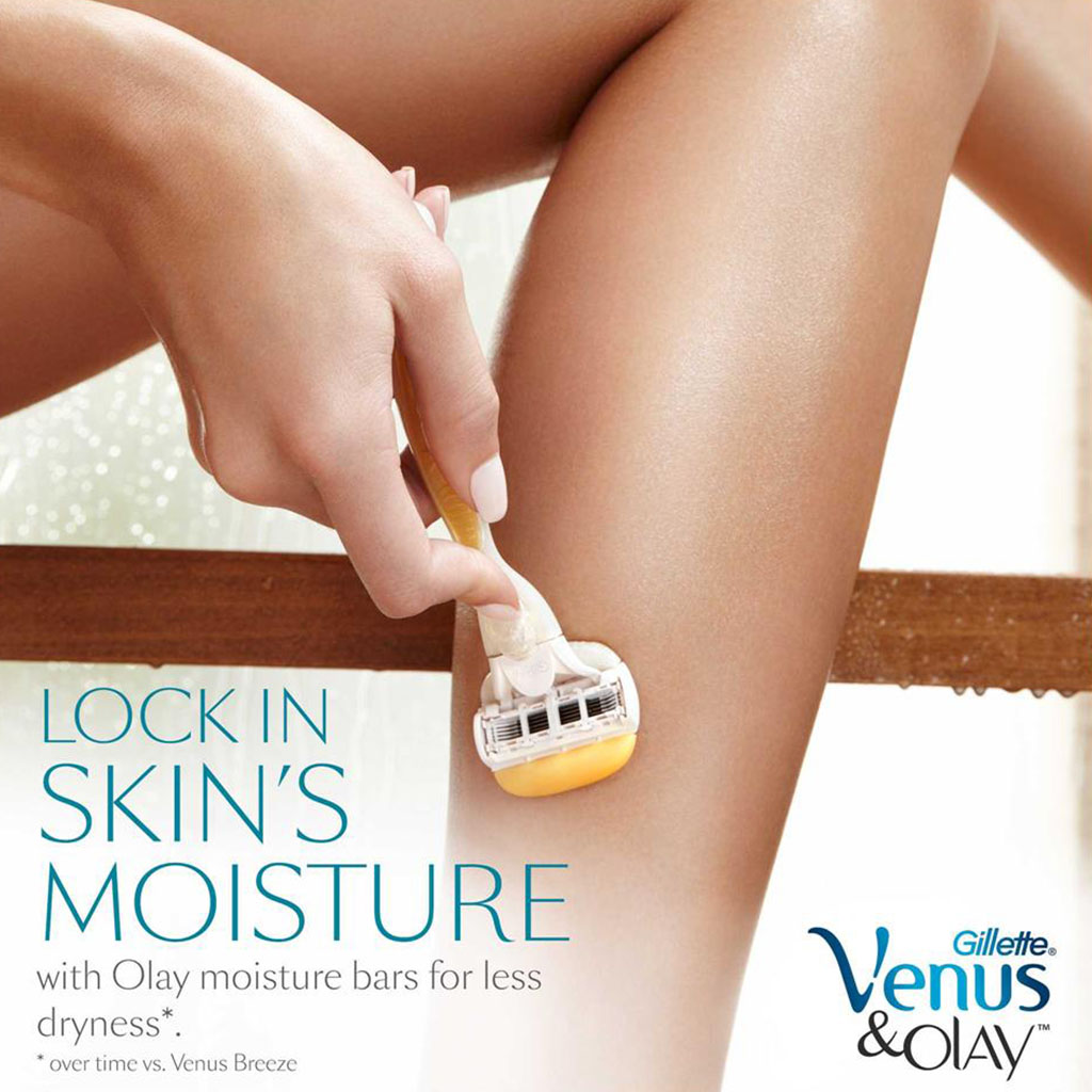 Gillette, Venus Olay Blades, Moisturizing razor blades compatible with Venus razors, 4 blades