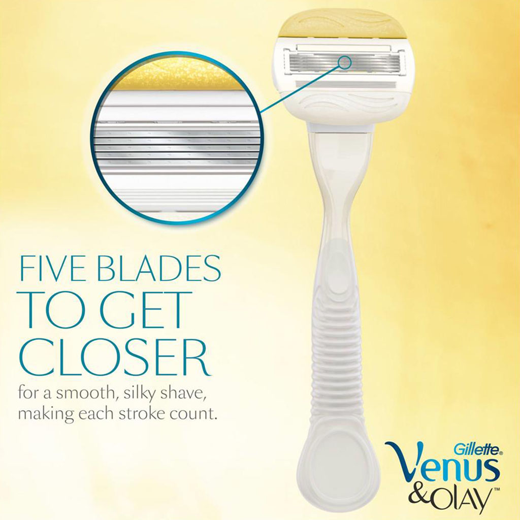 Gillette, Venus Olay Blades, Moisturizing razor blades compatible with Venus razors, 4 blades