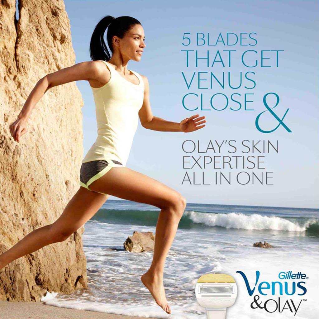 Gillette, Venus Olay Blades, Moisturizing razor blades compatible with Venus razors, 4 blades