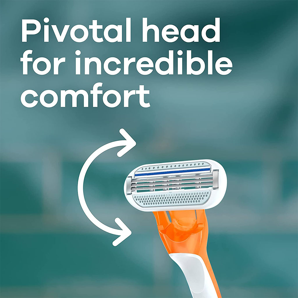 Gillette Venus Riviera Close & Clean In 1 Stroke Women's Disposable Razor, Pack of 2's