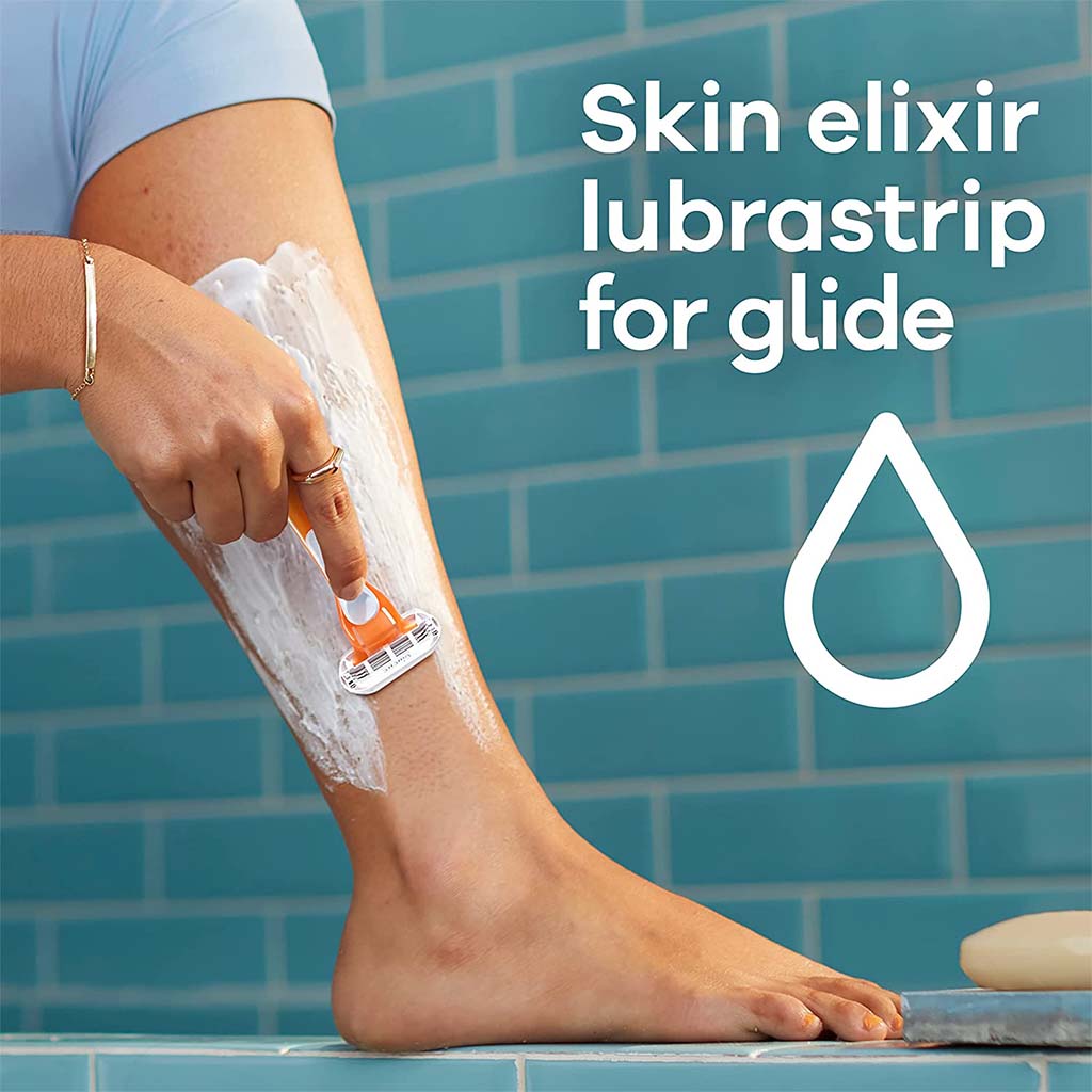 Gillette Venus Riviera Close & Clean In 1 Stroke Women's Disposable Razor, Pack of 2's