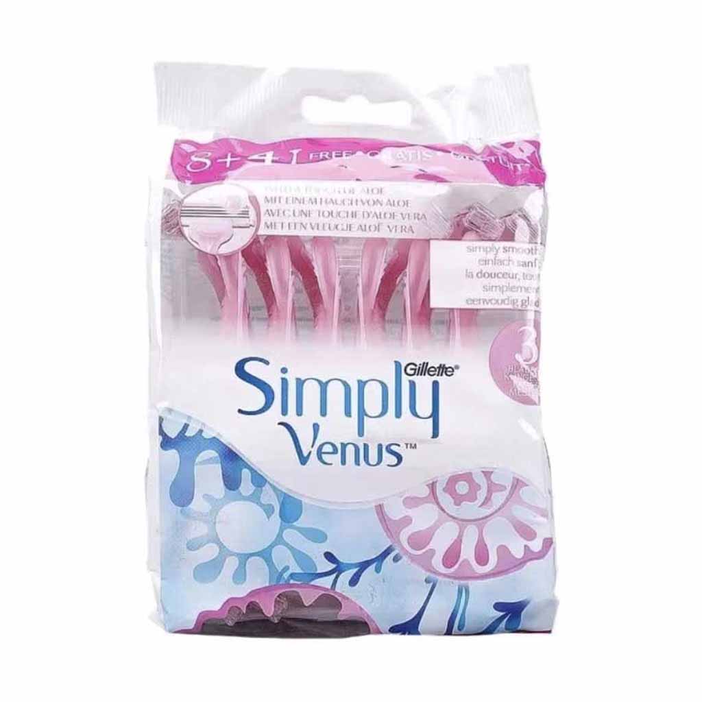 Gillette Venus, Simply 3 Women's Disposable Razor, Smooth shave disposable razor for women, 8 + 4 count