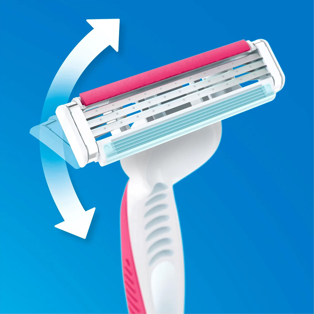 Gillette Venus, Simply 3 Plus Disposable Razor, Comfortable disposable razor for women, pack of 3