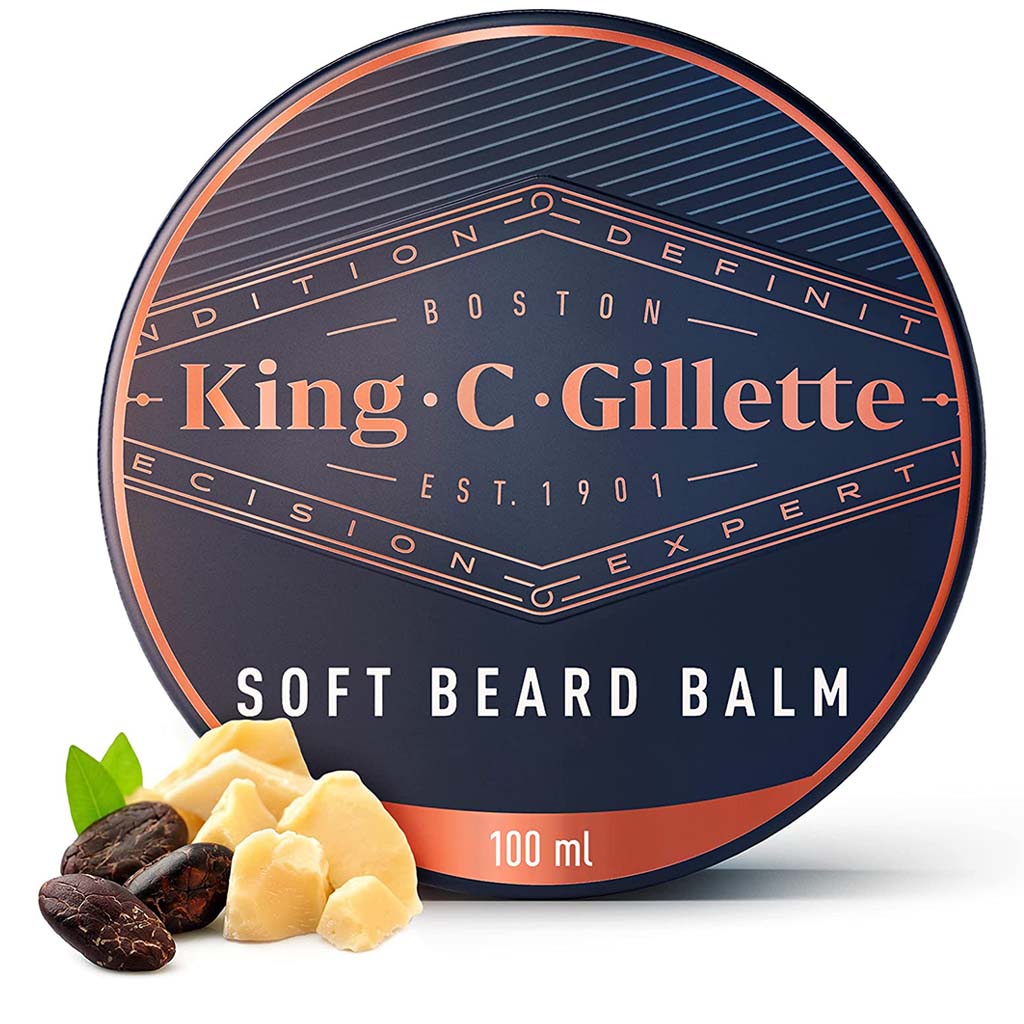 King C. Gillette Men's Deep Conditioning Soft Beard Balm With Cocoa Butter, Argan Oil and Shea Butter 100ml
