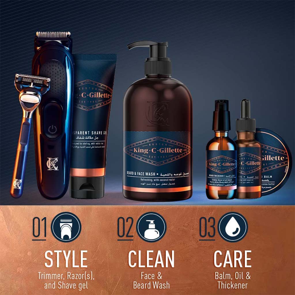 King C. Gillette, Men’s Nourishing Beard Oil, Hydrating beard oil with plant-based oils, 30ml