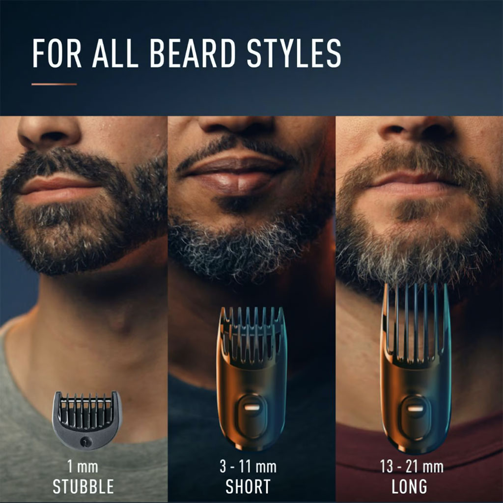 King C. Gillette Cordless Men's Beard Trimmer Kit With Lifetime Sharp Blades & 3 Interchangeable Combs