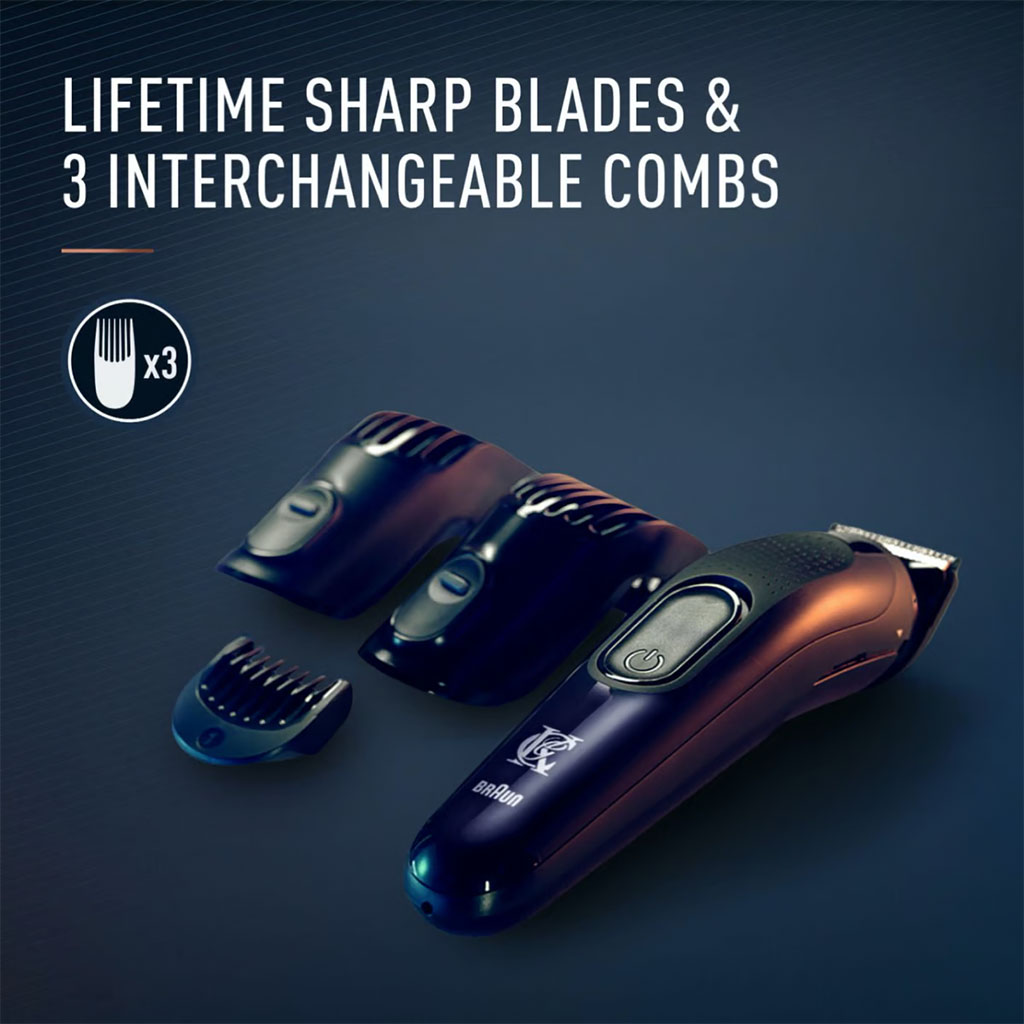 King C. Gillette Cordless Men's Beard Trimmer Kit With Lifetime Sharp Blades & 3 Interchangeable Combs