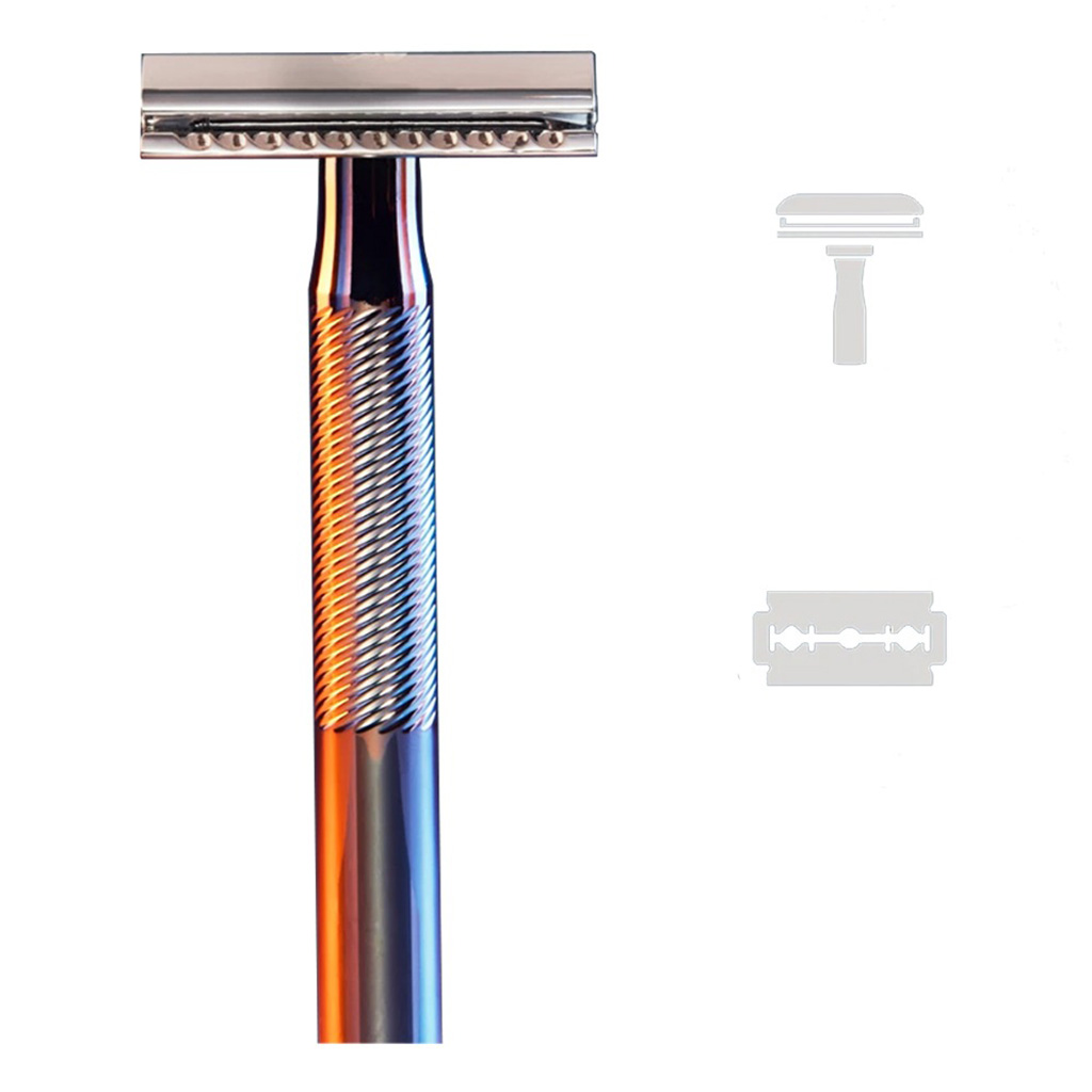 King C. Gillette Double-Edge Safety Razor Kit – Chrome Handle & 5 Platinum-Coated Blades