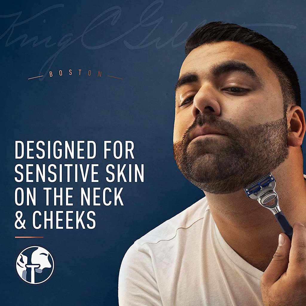 King C. Gillette Men’s Neck Razor with Gillette’s Sharpest Platinum-Coated Stainless Steel Blade – Pack of 1