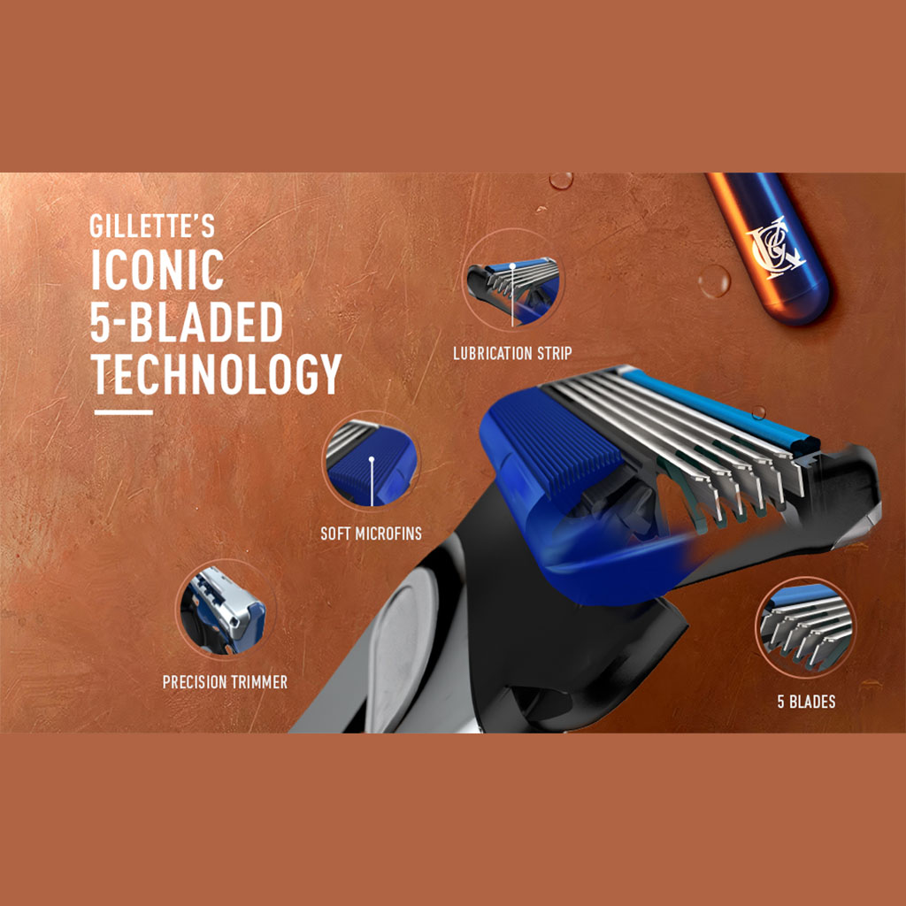 King C. Gillette Men's Shave and Edging Razor Blade Refill With Built In Single Blade Precision Trimmer, Pack of 3's