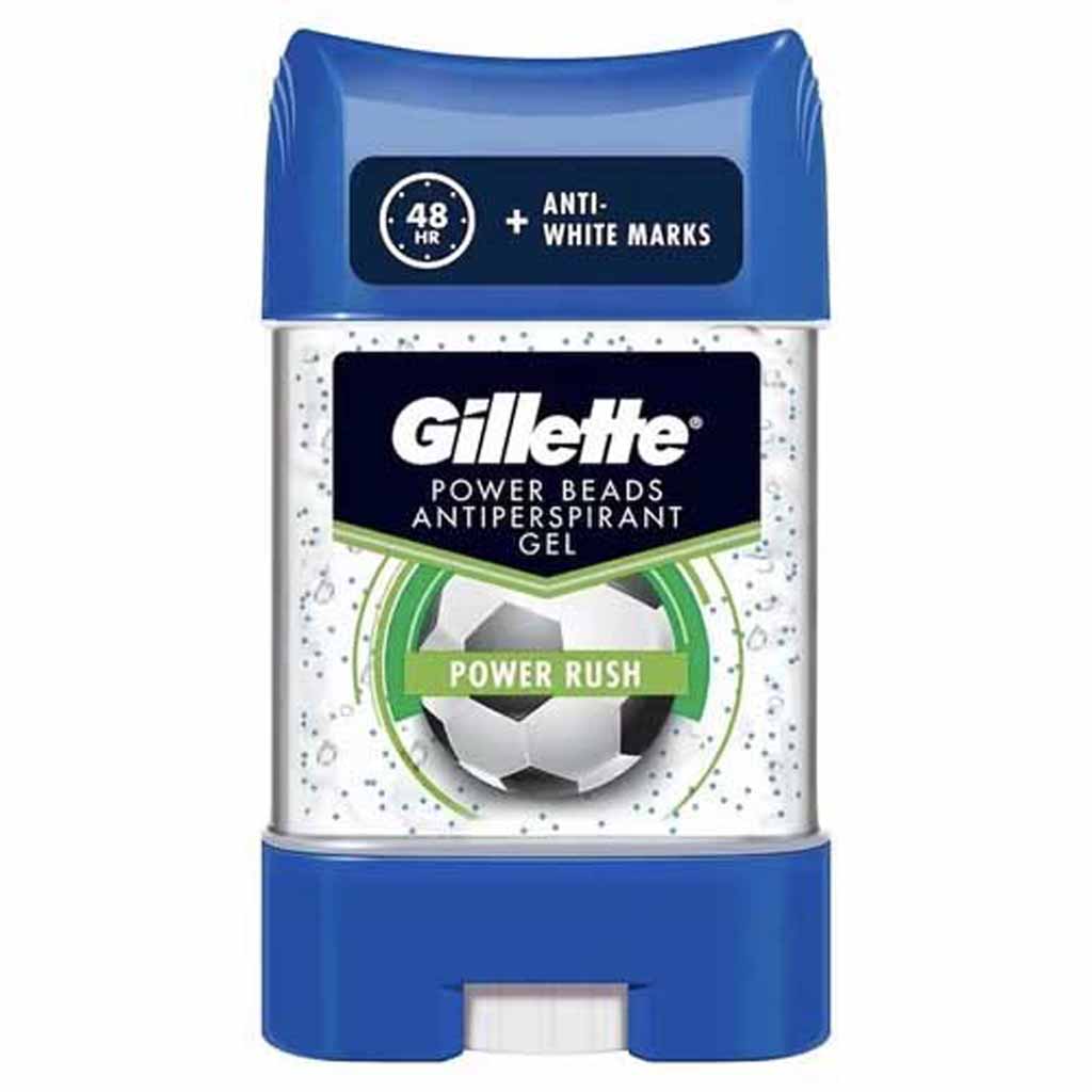 Gillette, Anti-Perspirant Power Beads Gel Power Rush, Refreshing Antiperspirant Gel with Power Beads, 70ml
