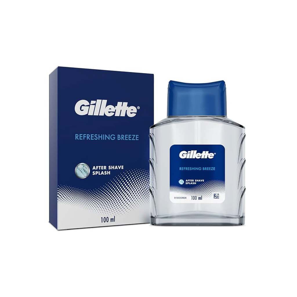 Gillette, Aftershave Splash Refreshing, Invigorating post-shave skin toner, 100ml