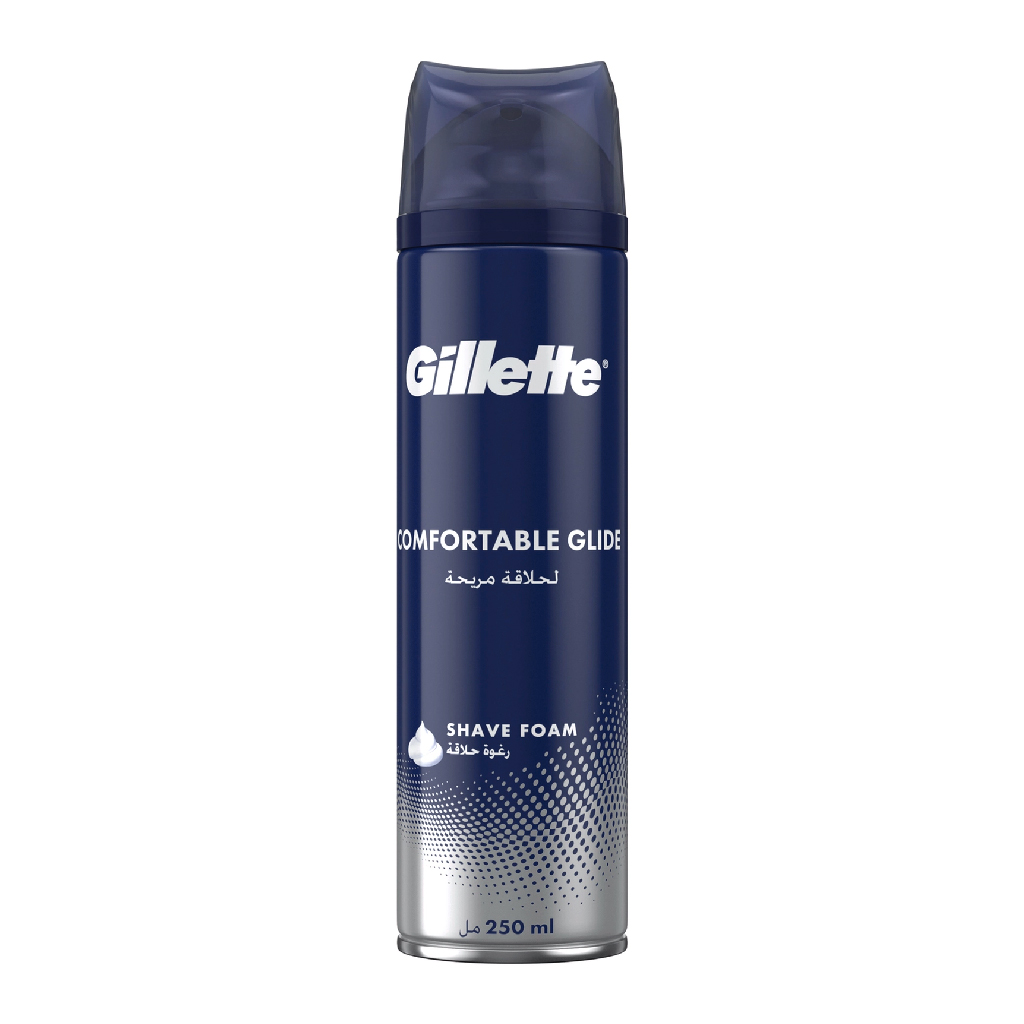 Gillette, Comfort Glide Shaving Foam, Smooth shaving foam for sensitive skin, 250ml