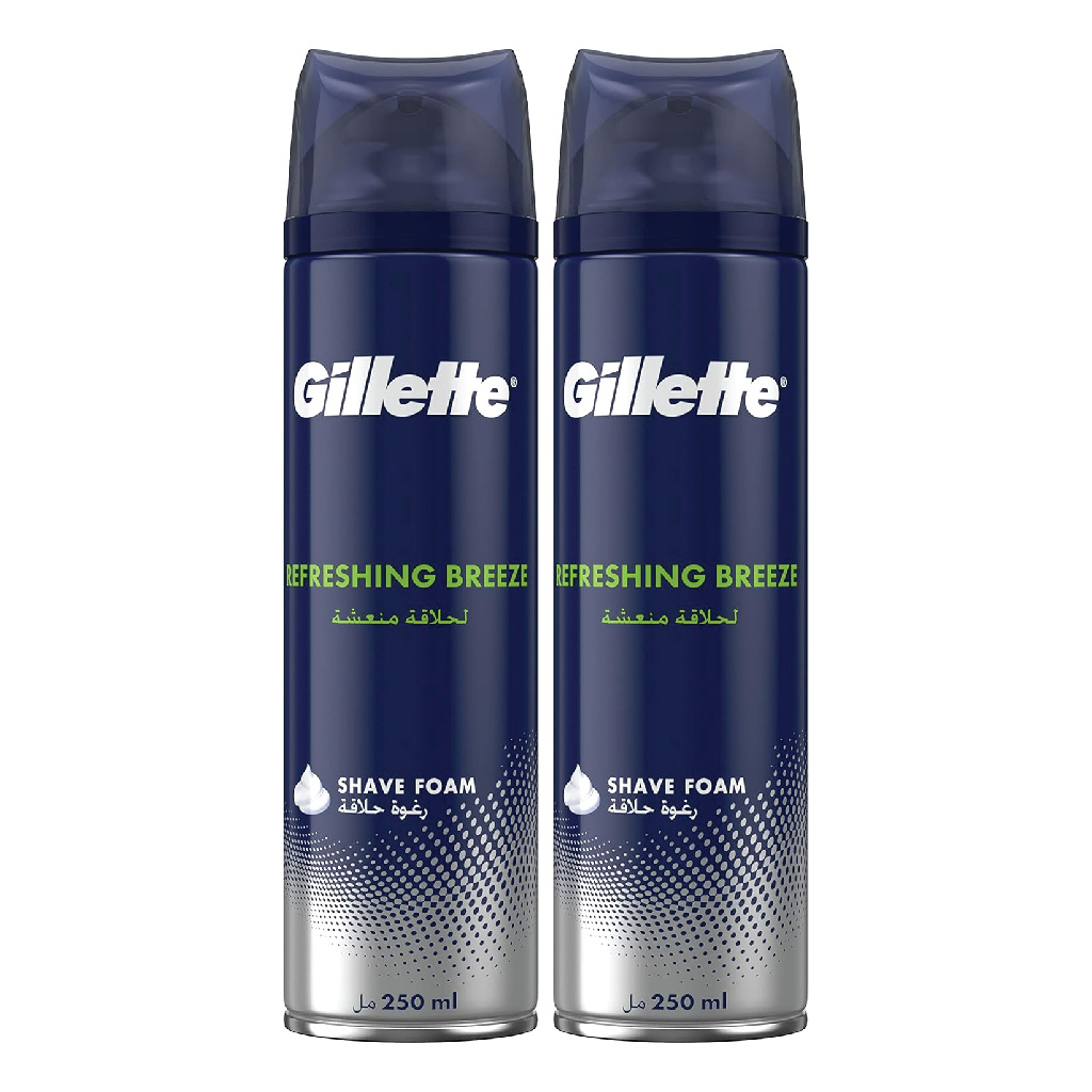 Gillette, Shaving Foam Refreshing Breeze, Cooling and soothing shaving foam, 250ml