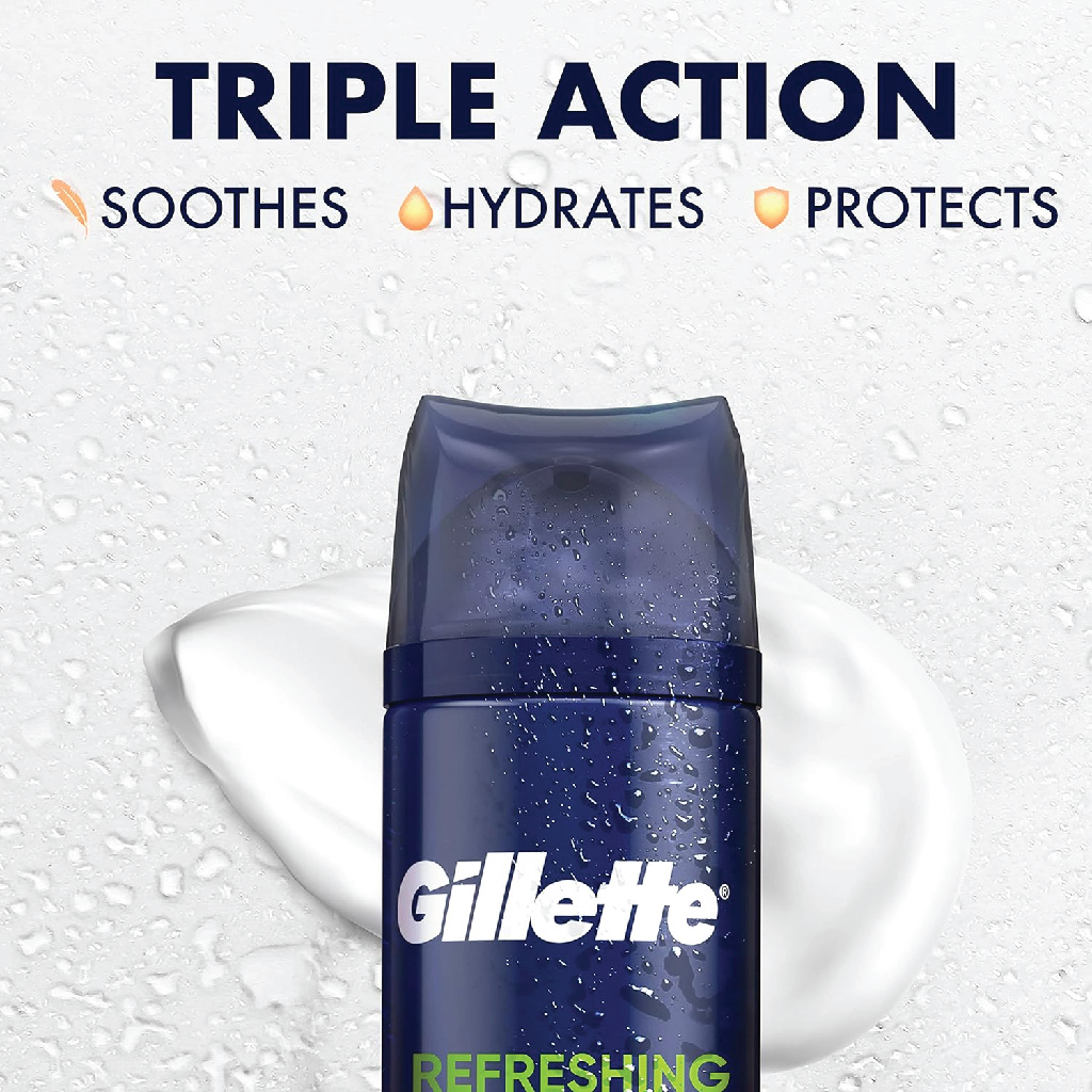 Gillette, Shaving Foam Refreshing Breeze, Cooling and soothing shaving foam, 250ml