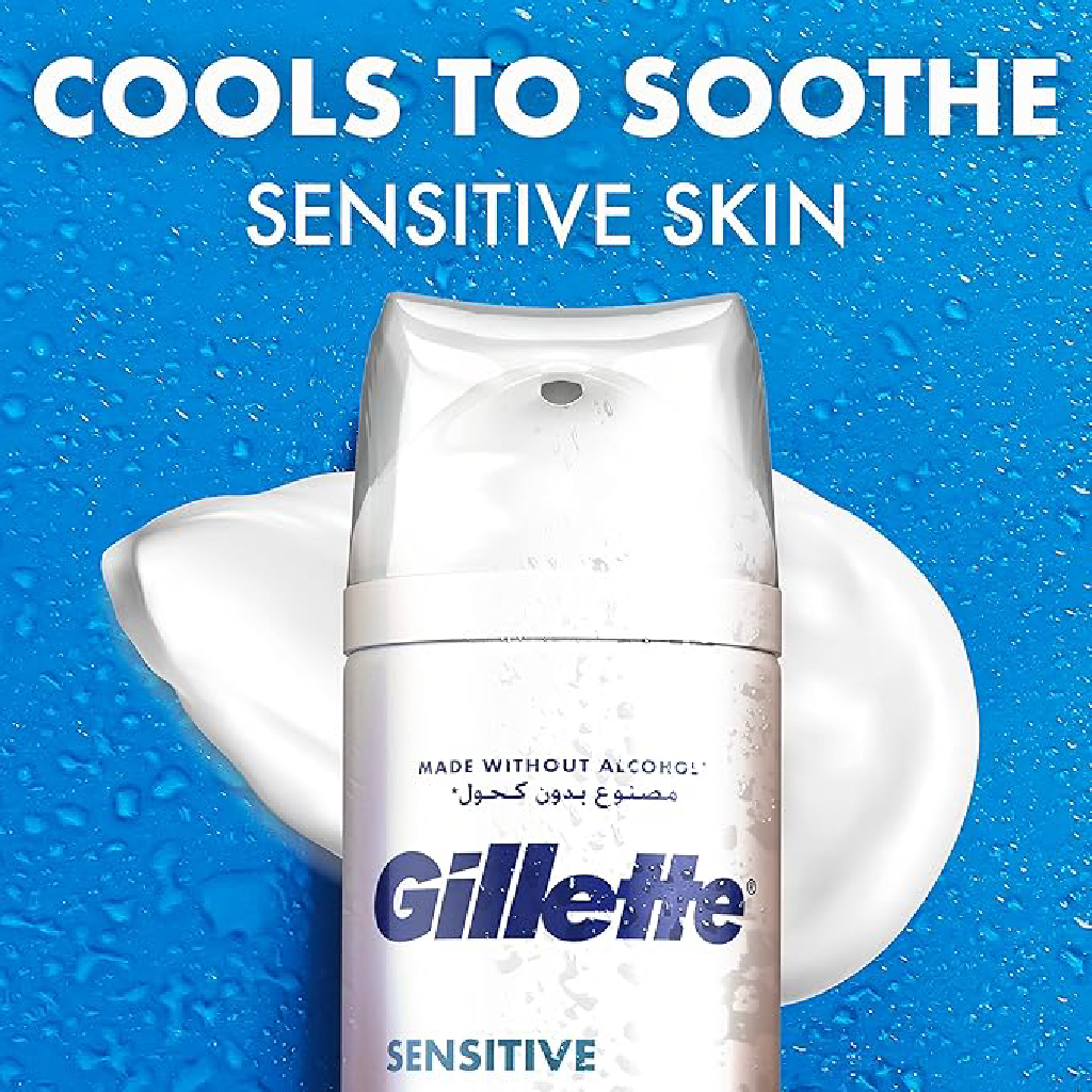 Gillette Sensitive Soothing Shaving Foam – 250 ml