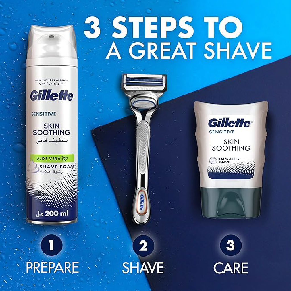 Gillette Sensitive Soothing Shaving Foam – 250 ml